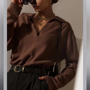 Commense Leisure Collared Pullover Sweater